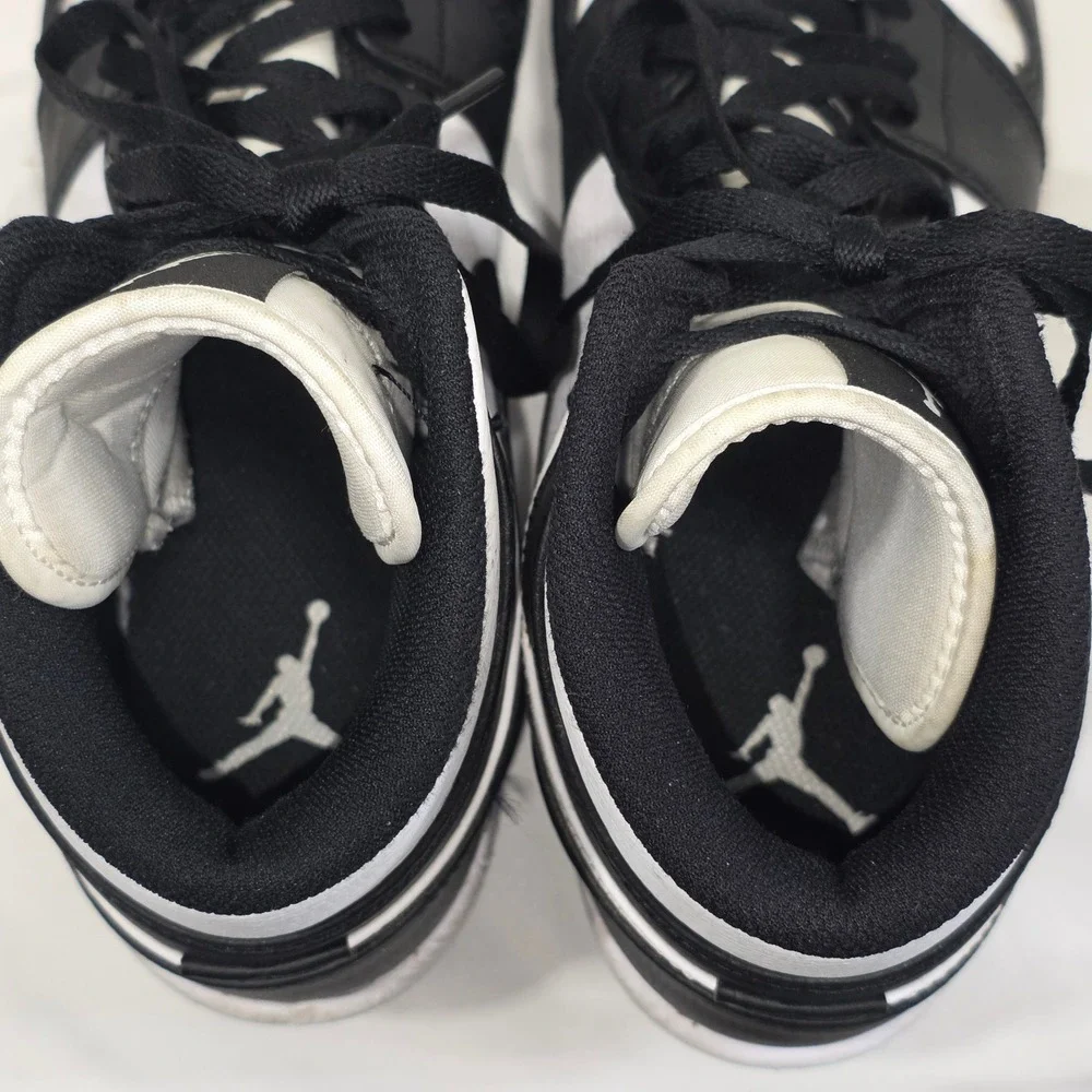 Jordan 1 Mid TD Football Cleats Panda Black White FJ6805-100 Mens 9